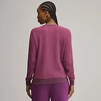 Women's Long-Sleeve V-Neck Boyfriend Thermal Crew - Striped