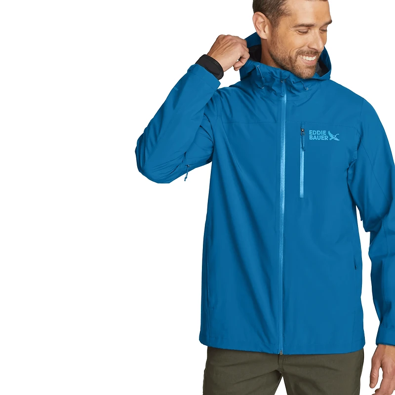 Men's Cloud Cap Waterproof Stretch Hooded Rain Jacket