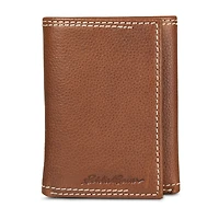 EB Signature Top Stitch Leather Trifold Wallet