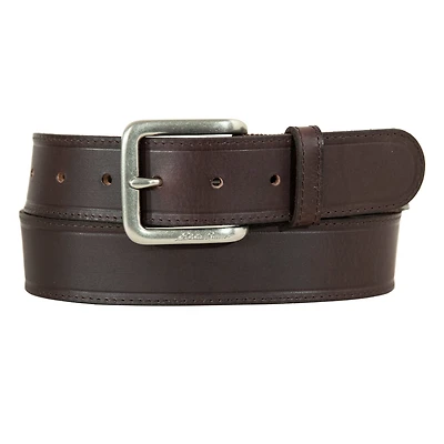 Rugged Leather Belt With Stretch Tab