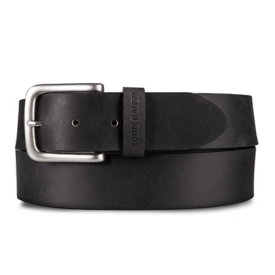Bridle Leather Belt With Nickel Finish Buckle