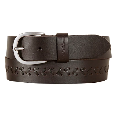 Center Lacing Detailed Leather Belt