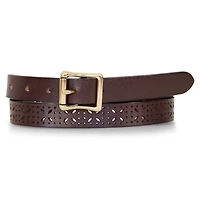 Perforated Pattern Leather Belt