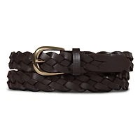 Thin Braided Leather Belt