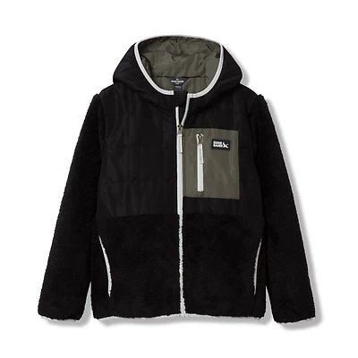 Kids Fleece Mixed Media Hooded Jacket