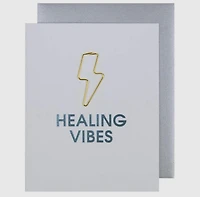 Healing Vibes Paper Clip Letterpress Greeting Card