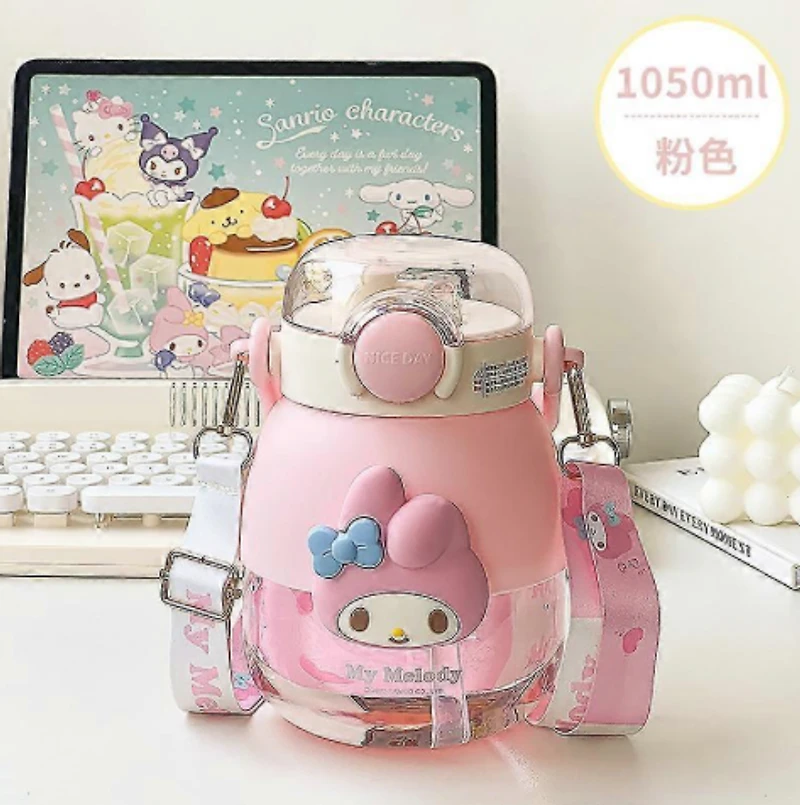 Hello Kitty Kawaii Water Bottle 1050ml Large Capacity - Sanrio