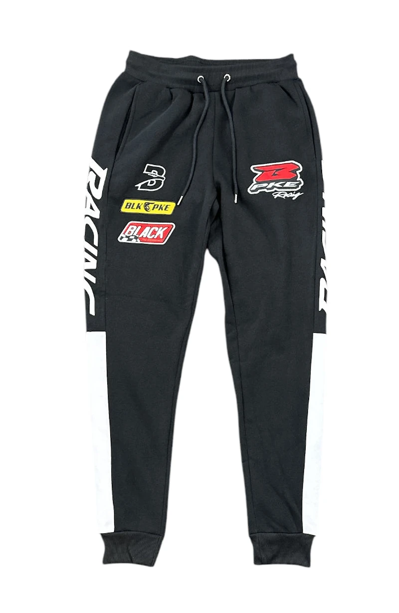 Black Pike 'Black Racing' Cut Sew Joggers (Black) FB3442 Arden