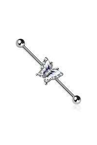 Butterfly Fancy Industrial Barbell 14G