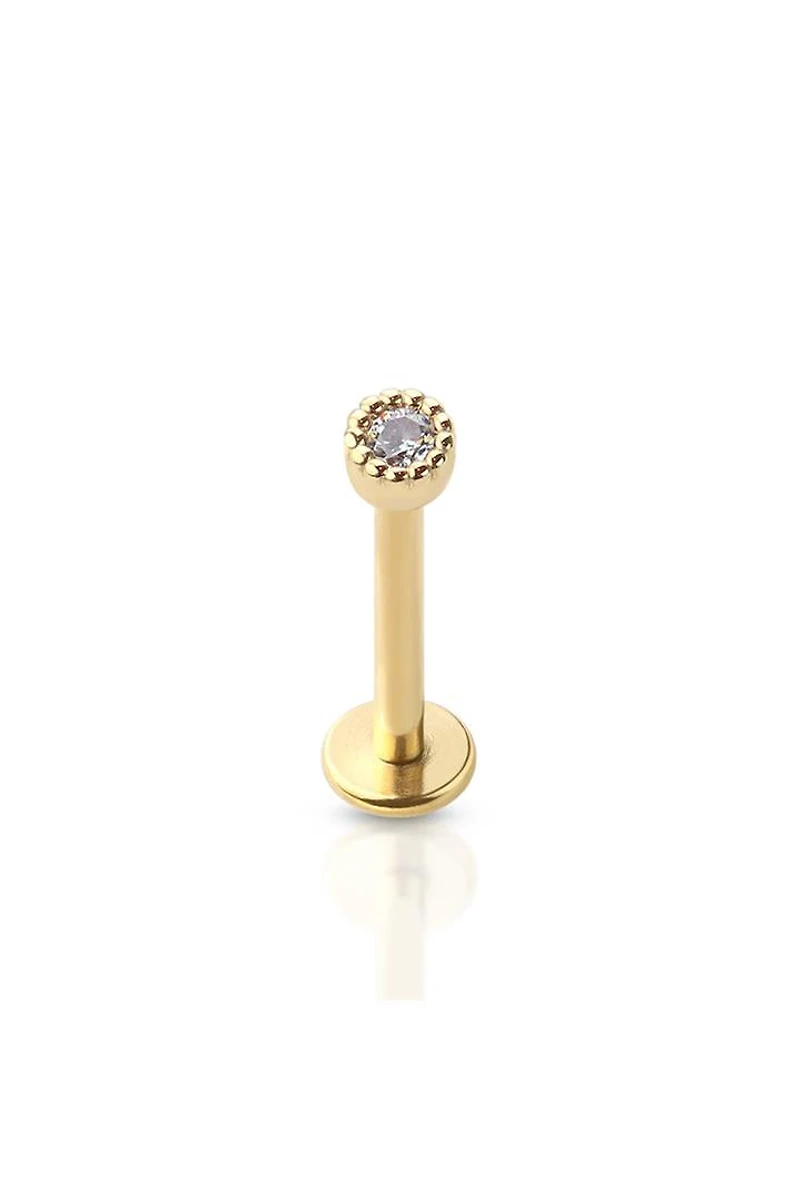 PREMIUM Studded Circle Crystal Flat Back 16g