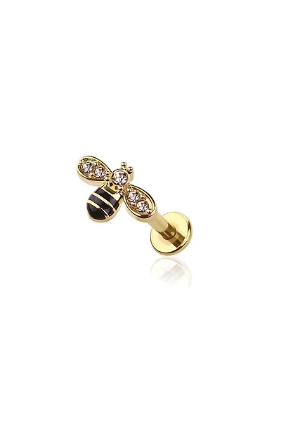 PREMIUM Channel-Set Crystal Bee Flat Back 16g