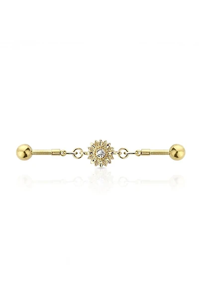 PREMIUM Blooming Flower Chain Industrial Barbell 14g