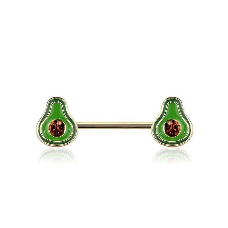 Avocado Nipple Barbell 14g
