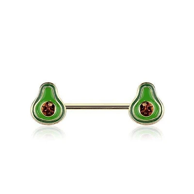 Avocado Nipple Barbell 14g