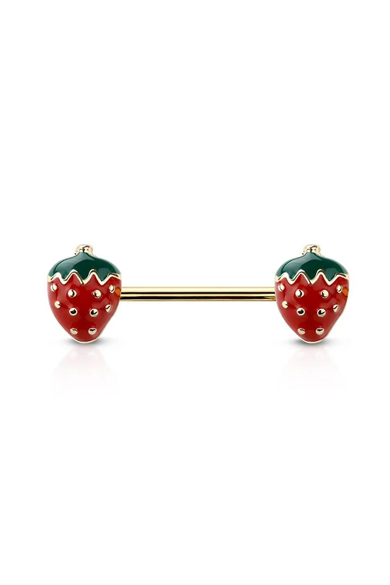 Strawberry Nipple Barbell 14g