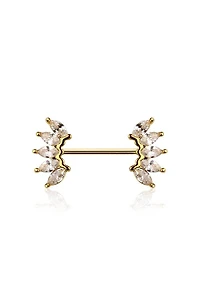 Crown Wave Nipple Barbell 14g