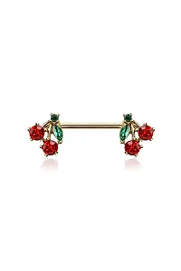 Crystal Cherry Bomb Nipple Barbell 14g
