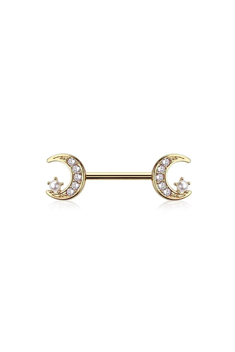 Moon And Stars Nipple Barbell 14g