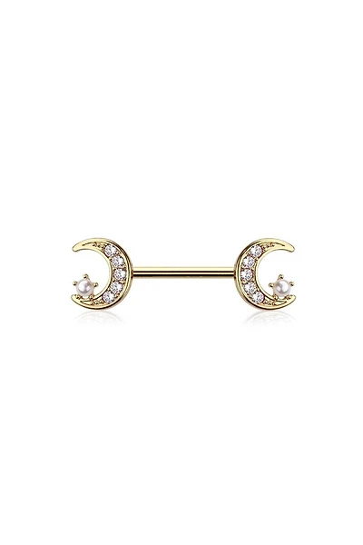 Moon And Stars Nipple Barbell 14g