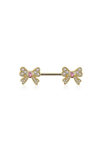 Little Bows Crystal Nipple Barbell 14g