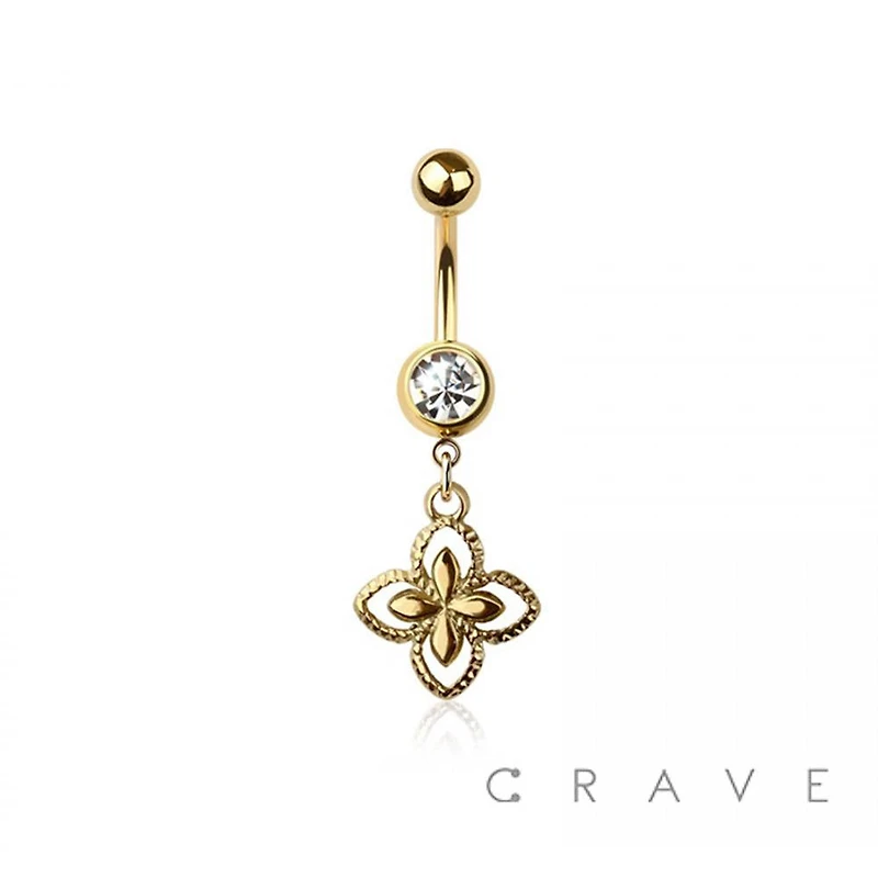 Double Layer Flower Navel Dangle 14g