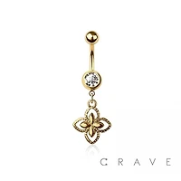 Double Layer Flower Navel Dangle 14g
