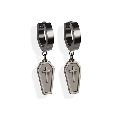 Gothic Coffin Dangle Cuff Earrings