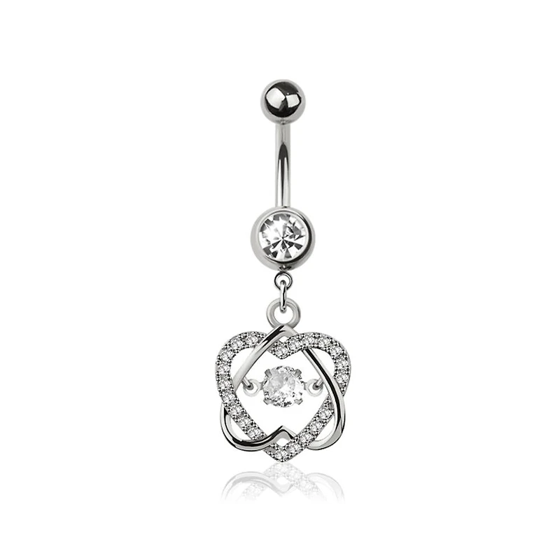 Nested Hearts Navel Dangle 14g
