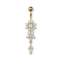 Enchanted Flora Crystal Navel Dangle 14g