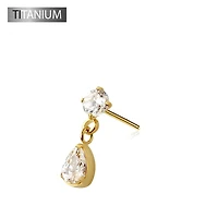 Premium G23 Titanium Claw-Set Marquise Dangle Threadless Top