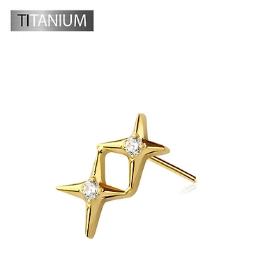 Premium G23 Titanium Sparkle Threadless Top