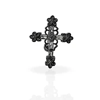 Sparkling Cross Flower Inverted Navel Barbell 14g