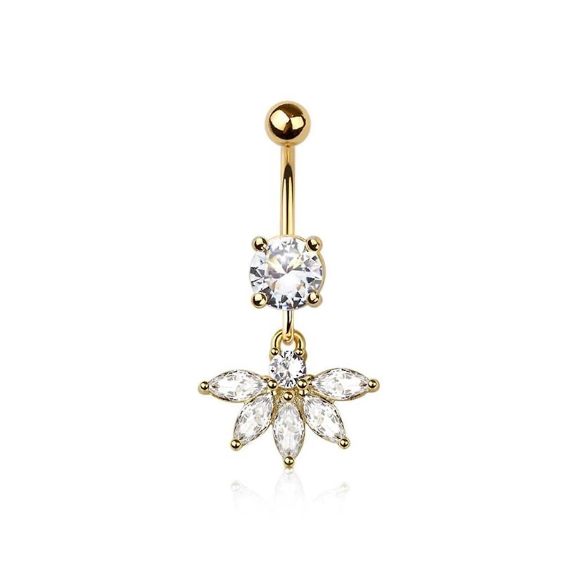 Marquise Flower Shaped Navel Dangle 14g