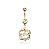 Nested Hearts Navel Dangle 14g