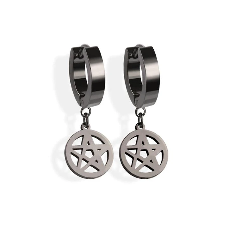 Pentacle Dangle Cuff Earrings