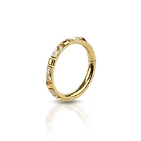 Premium Channel-Set Crystals Segment Ring 16g