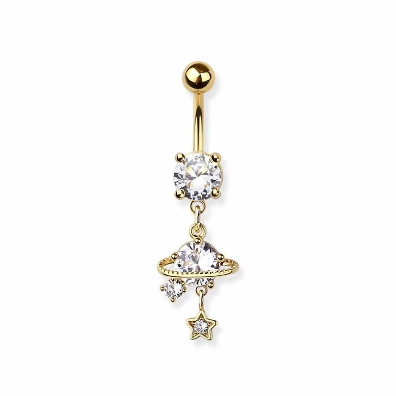 Celestial Claw-Set Crystal Navel Dangle 14g