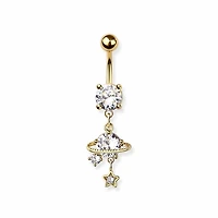 Celestial Claw-Set Crystal Navel Dangle 14g