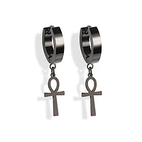Ankh Cross Dangle Cuff Earrings