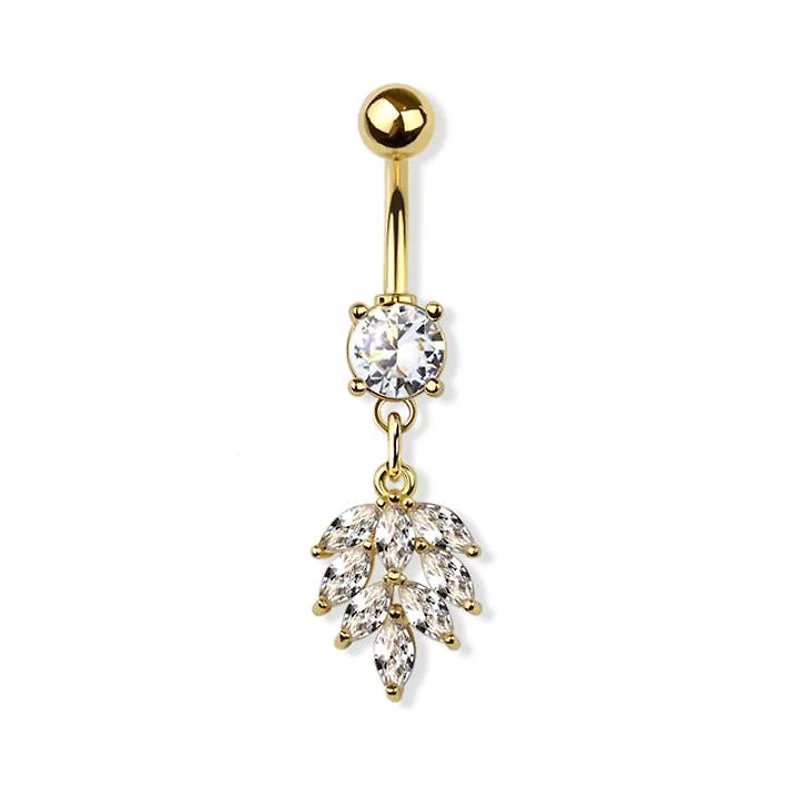 Sparkle Teardrop Crystal Navel Dangle 14g