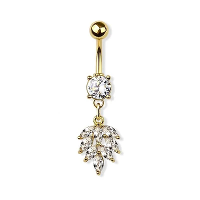 Sparkle Teardrop Crystal Navel Dangle 14g