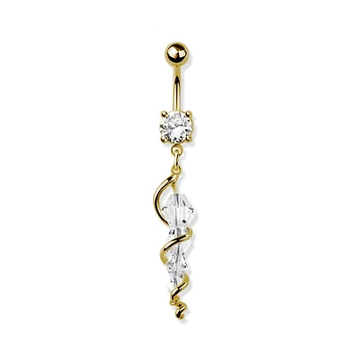 Sparkle Spiral Navel Dangle 14g