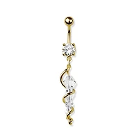 Sparkle Spiral Navel Dangle 14g