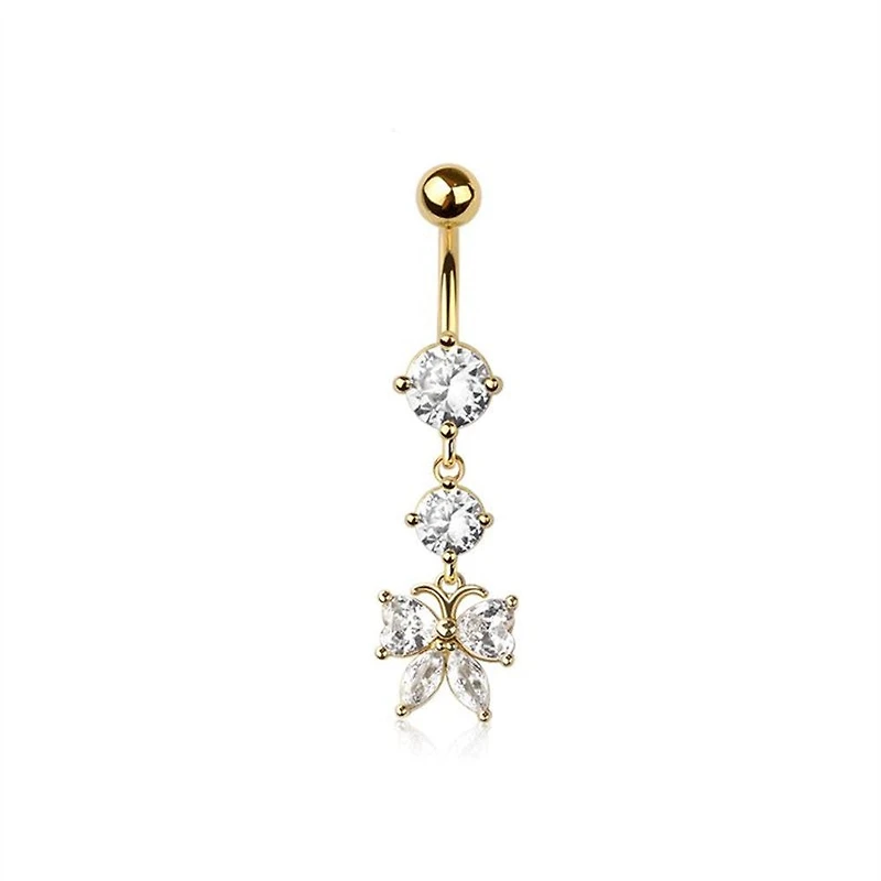 Radiant Halo Butterfly Navel Dangle 14g