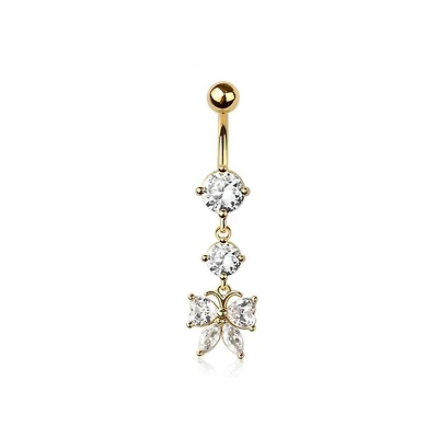Radiant Halo Butterfly Navel Dangle 14g