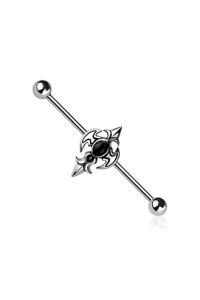 Gothic Cross Fancy Industrial Barbell 14g