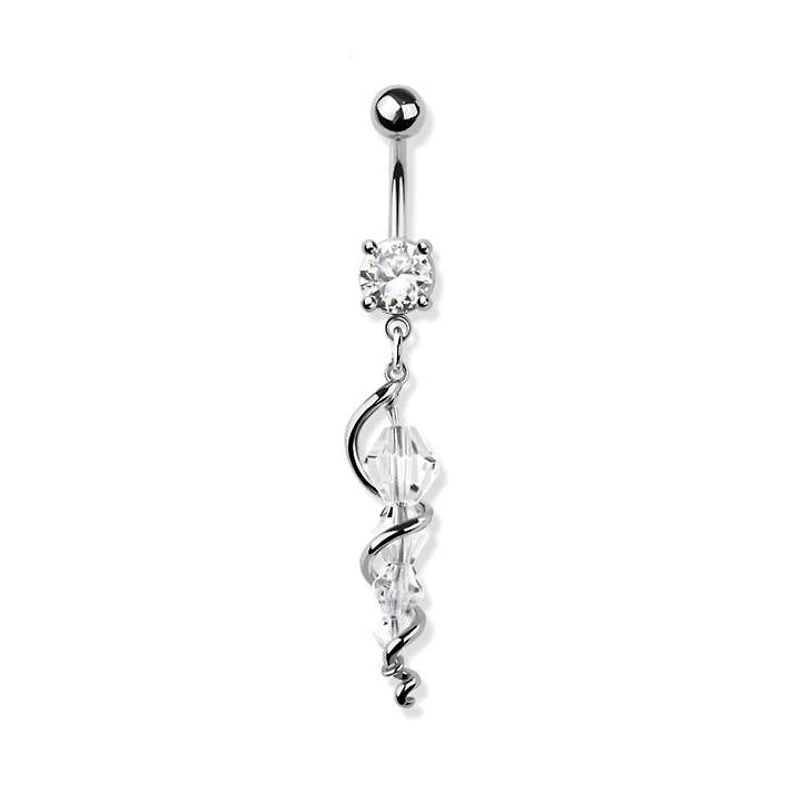 Sparkle Spiral Navel Dangle 14g