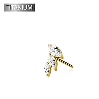 Premium G23 Titanium Curved Marquise Luxe Threadless Top