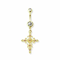 Baroque Cross Navel Dangle 14g
