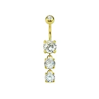 Three-circle Claw-Set Navel Dangle 14g